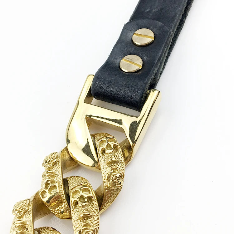 Luxury Custom Gold Chain Dog Leash Stainless Steel Stylish Unique Pattern Lead Leash Snap Hook Metal Pet Chains