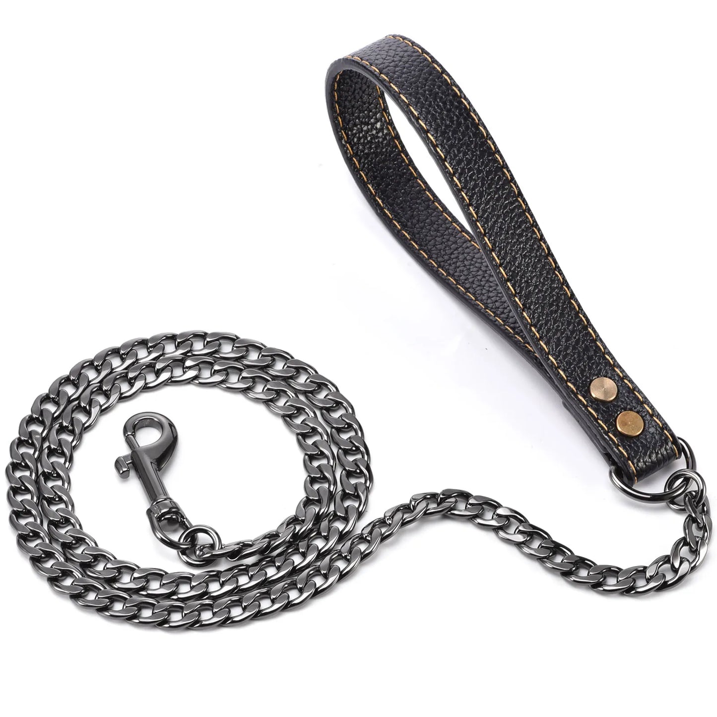 Ergonomic Comfortable Handle Heavy Duty 11.5MM Stainless Steel Pet Leash Luxury Dog Leash Waterproof Chew Proof Chain
