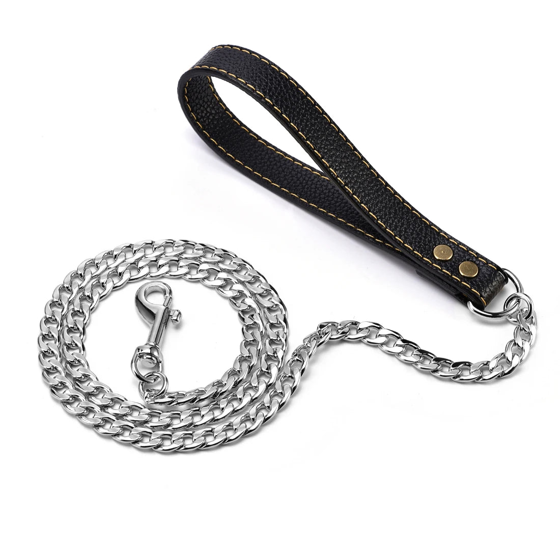 Ergonomic Comfortable Handle Heavy Duty 11.5MM Stainless Steel Pet Leash Luxury Dog Leash Waterproof Chew Proof Chain