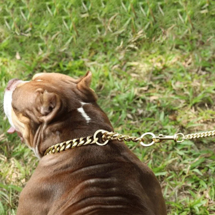 Ergonomic Comfortable Handle Heavy Duty 11.5MM Stainless Steel Pet Leash Luxury Dog Leash Waterproof Chew Proof Chain