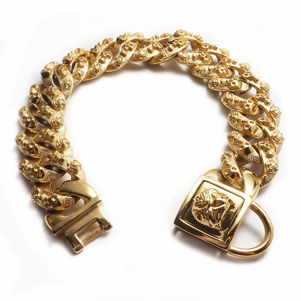 18K Gold Dog Cuban Link Dog Collar Choke Chain Collar for Dog