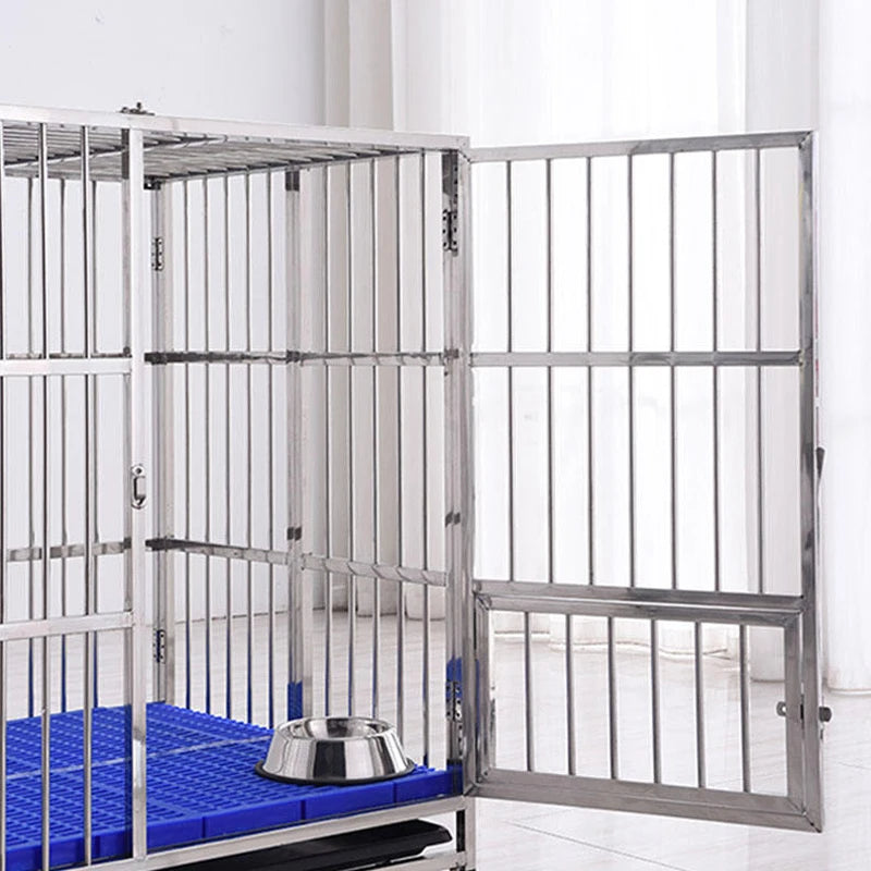 Heavy Duty Single Door Dogs Cage High Strength Stainless Steel Dog Crate Pet Dog Kennel