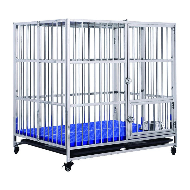 Heavy Duty Single Door Dogs Cage High Strength Stainless Steel Dog Crate Pet Dog Kennel