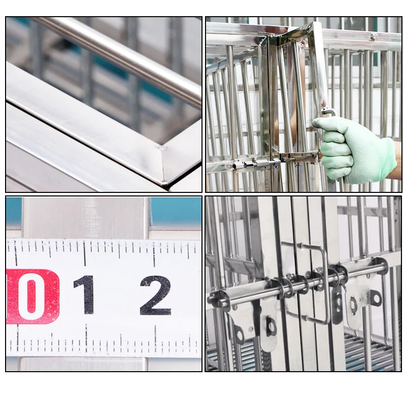 Wholesale 36\" Custom Size Pet Cage Black Stainless Steel Dog Cage with Solid Pattern