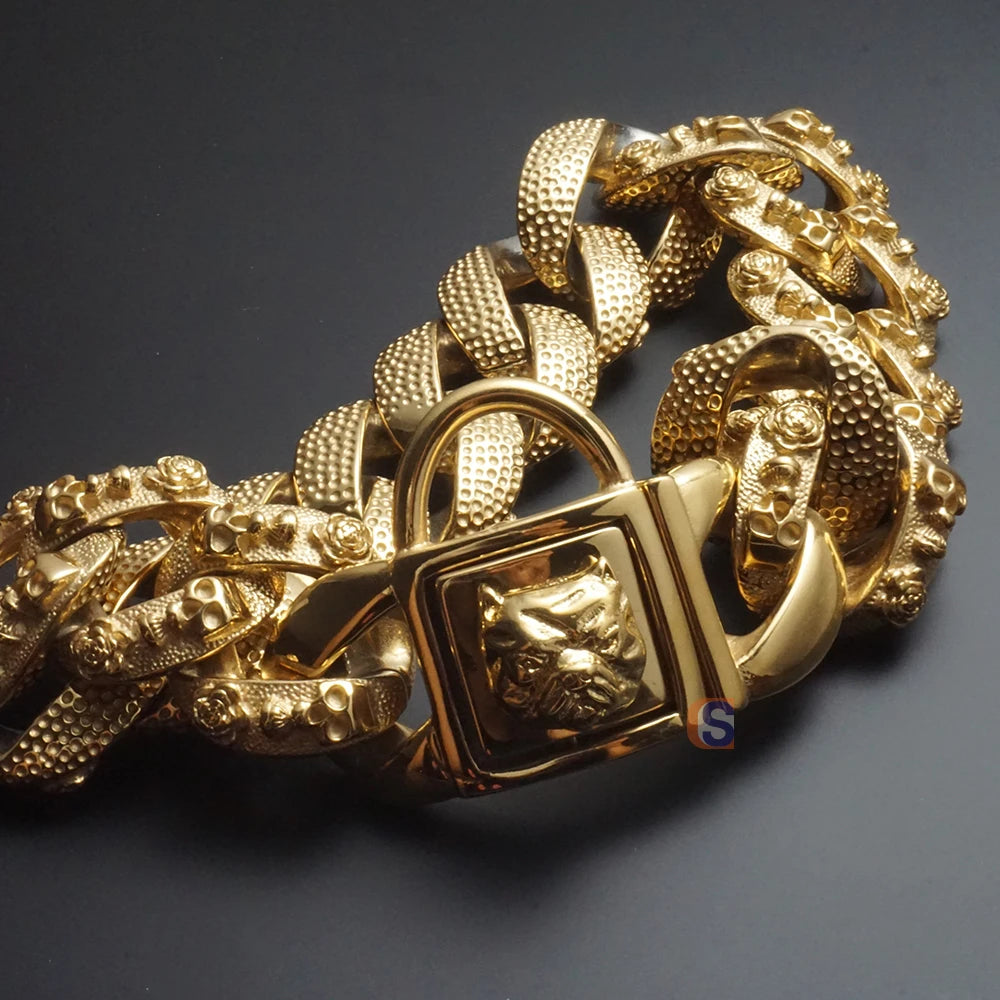 18K Gold Dog Cuban Link Dog Collar Choke Chain Collar for Dog